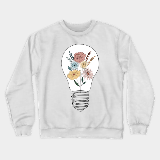 Vintage floral lightbulb Crewneck Sweatshirt by FunartsbyM